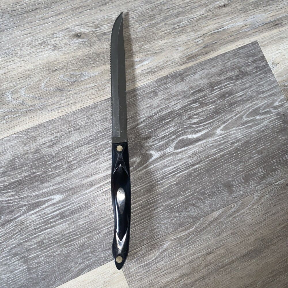 Vintage Cutco 1729 JI Carver Knife Serrated Edge With Classic Dark Brown Handle
